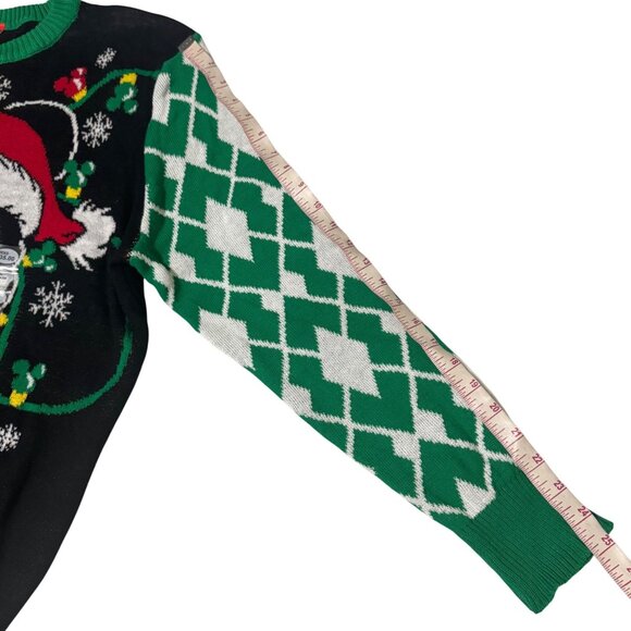 Disney Mickey Mouse Christmas Sweater Festive Design Green Sleeves - Mens Large - Picture 8 of 9